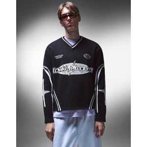 Bershka Sportieve Trui Met Print Heren L Zwart