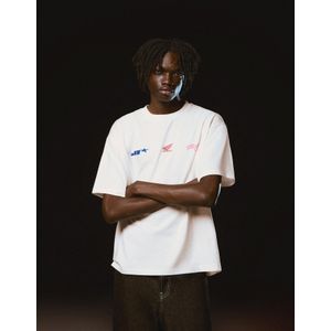 Bershka T-Shirt Met Korte Mouw En Jt Racing Honda-Print Heren S Wit