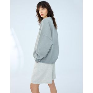 Bershka Zwaar Katoenen Sweater Dames S Grijs