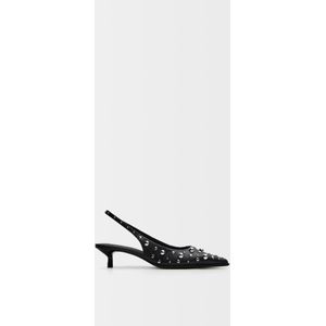 Bershka Schoenen Met Kitten Heel En Studs Dames 37 Zwart