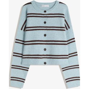 Bershka Vest Met Knopen En Strepen Dames L Turkoois