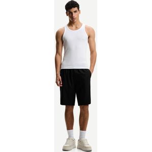 Bershka Losse Fit Joggingshort Van Linnenmix Heren Xs Zwart