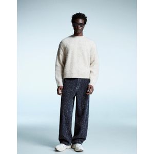 Bershka Baggy Jeans Met Borduursel Heren 42 Marineblau