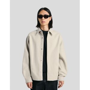 Bershka Boxy Flanellen Overshirt Heren L Zand