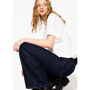 Bershka Oversized T-Shirt Van Zwaar Katoen Met Korte Mouw Dames Xs Gebroken Wit