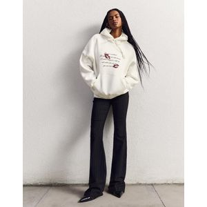 Bershka Hoodie Met Print Dames L Ecru