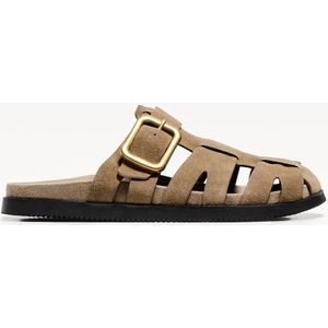 Bershka Leren Instappers Met Bandjes Dames 37 Geroosterd