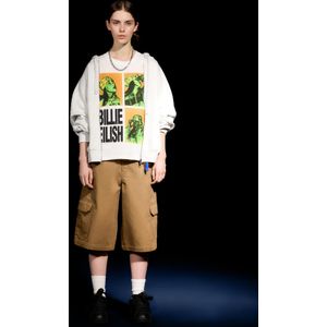 Bershka T-Shirt Met Billie Eilish-Print En Korte Mouw Dames M Gebroken Wit
