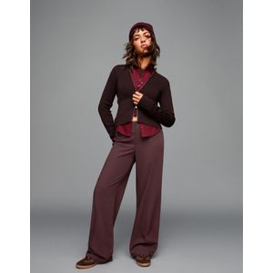 Bershka Wide Leg Broek Dames 34 Bordeaux