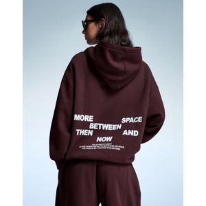Bershka Hoodie Met Print Dames Xxs Bordeaux
