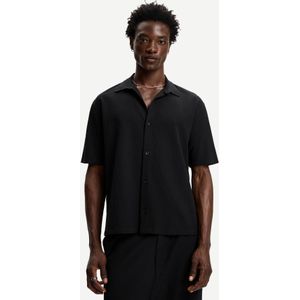 Bershka Geplooid Overhemd Met Korte Mouw Heren Xl Zwart