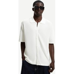 Bershka Overhemd Met Korte Mouwen En Structuur Heren Xs Wit