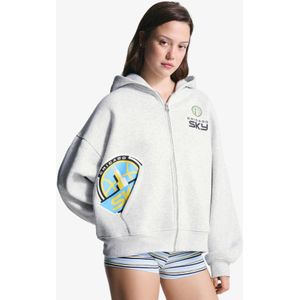 Bershka Wnba Hoodie Met Rits Dames M Grijs