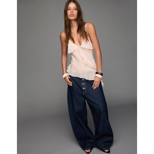 Bershka Top Met Bandjes En Volant Dames M Roos