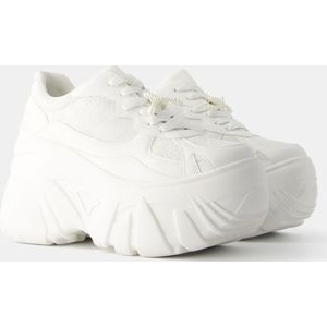 Bershka Xl Sneakers Met Plateauzool, Kant En Strik Van Imitatieparels Dames 37 Wit