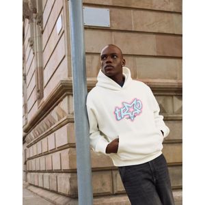 Bershka Hoodie Met Print Heren S Gebroken Wit