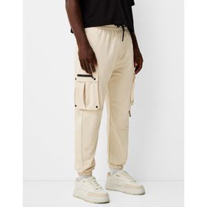 Bershka Technische Cargo Joggingbroek Heren M Zand