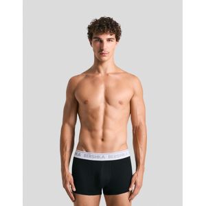 Bershka 3-Pack Boxershorts Met Bedrukte Tailleband Heren M Wit