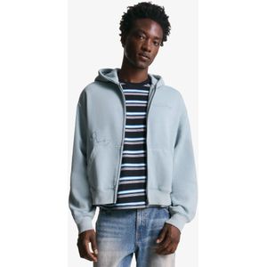 Bershka Cropped Sweater Met Rits En Borduursel Heren M Lichtblauw