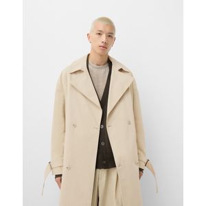 Bershka Oversized Trenchcoat Heren M Zand