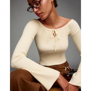 Bershka Trui Met Tie-Dye Detail Dames M Ecru