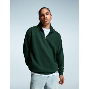 Bershka Oversized Sweatshirt Met Hoge Kraag Heren Xl Groen