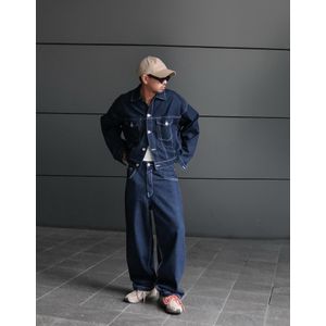 Bershka Superbaggy Jeans Heren 36 Marineblau