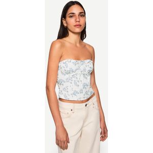 Bershka Popeline Bralette Dames Xs Blauw