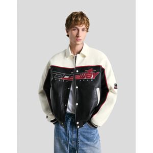 Bershka Jack Met Leereffect En Print Heren S Zwart