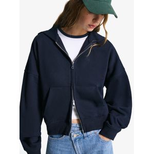 Bershka Oversized Hoodie Met Rits Dames Xl Marineblau