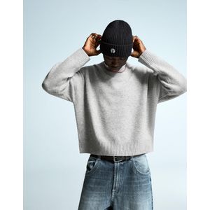 Bershka Cropped Trui Heren Xl Grijs