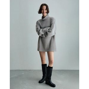 Bershka Zachte Mini-Jurk Met Wijde Mouwen Dames L Grijs
