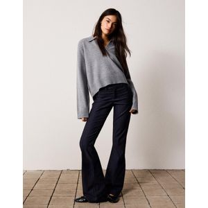 Bershka Bengaline Lange Broek Dames 32 Marineblau