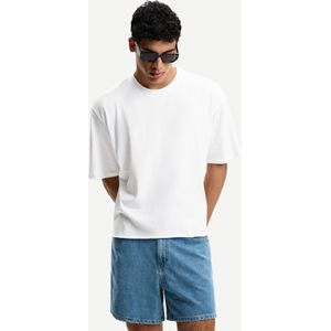 Bershka Cropped T-Shirt Korte Mouw Heren Xl Wit