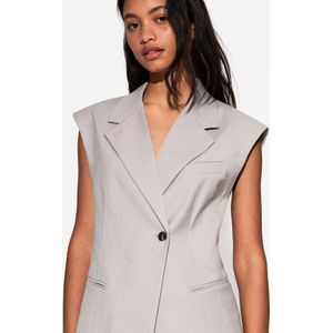 Bershka Lang Vest Dames Xl Grijs