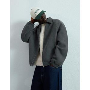 Bershka Truckerjack Van Synthetisch Wol Heren L Grijs