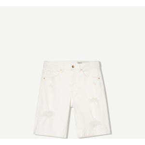 Bershka Gescheurde Denim Bermuda Heren 46 Wit