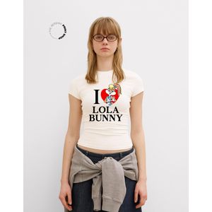 Bershka Looney Tunes T-Shirt Met Korte Mouw Dames Xl Gebroken Wit