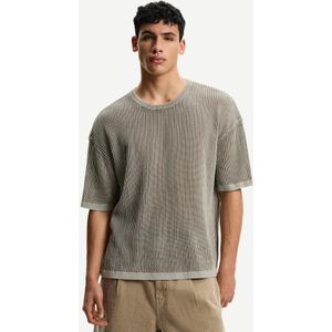 Bershka T-Shirt Met Mesh En Korte Mouwen Heren M Grijs