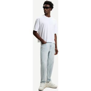 Bershka Straight Fit Jeans Heren 38 Lichtblauw