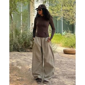 Bershka Sweatstof Barrel Broek Dames Xxs Nerts