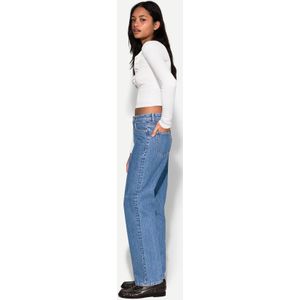 Bershka Recht Model Jeans Met Wijde Pijpen Dames 38 Blauw