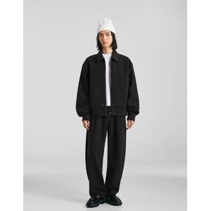 Bershka Balloon Fit Flanellen Broek Heren 34 Zwart