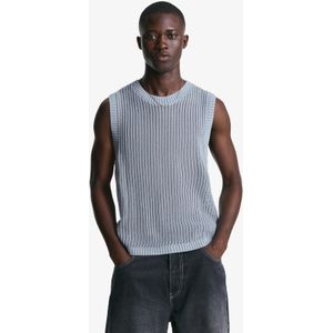 Bershka Délavé Gilet Heren Xs Blauw