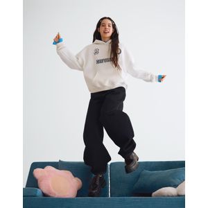 Bershka Mofusand-Print Hoodie Dames M Gebroken Wit