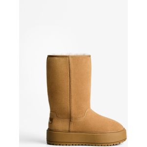 Bershka Laars Met Plateauzool En Voering Van Imitatiebont Dames 38 Kameel