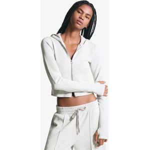 Bershka Hoodie Met Rits Van Een Zachte Modalmix Dames M Grijs