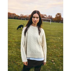 Bershka Kabeltrui Dames L Ecru