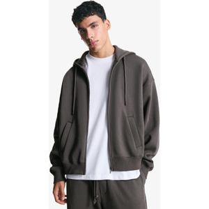 Bershka Capuchonsweater Met Rits Heren L Grijs