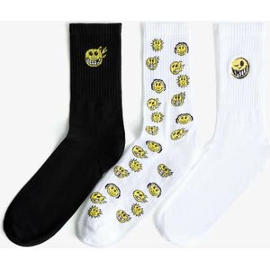 Bershka 3-Pack Sokken Met Print Heren M Wit